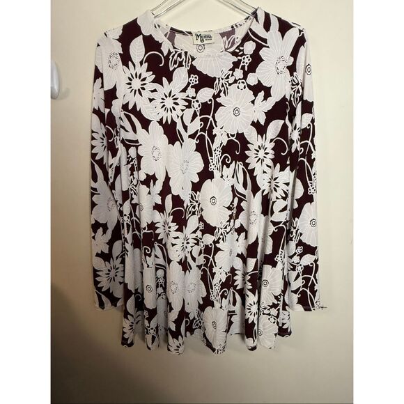 Show Me Your Mumu Tyler Bloom Red Burgundy Floral Flowy Tunic Dress M - Picture 1 of 3